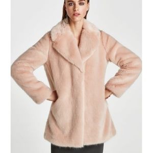 pink fur jacket zara